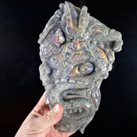 Beautiful Rainbow Labradorite Dragon Carving