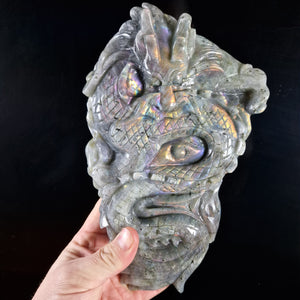 Beautiful Rainbow Labradorite Dragon Carving