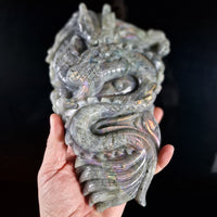 Beautiful Rainbow Labradorite Dragon Carving