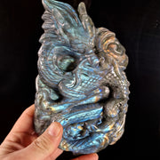 Beautiful Blue Labradorite Dragon Carving