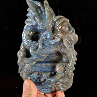 Beautiful Blue Labradorite Dragon Carving