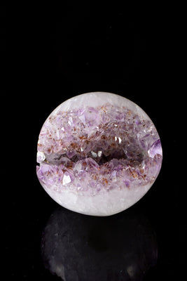 Amethyst with Hematite sprays Sphere