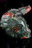 African Bloodstone Dragon on Skull